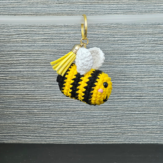 Buzzing Crochet Bee Keychain