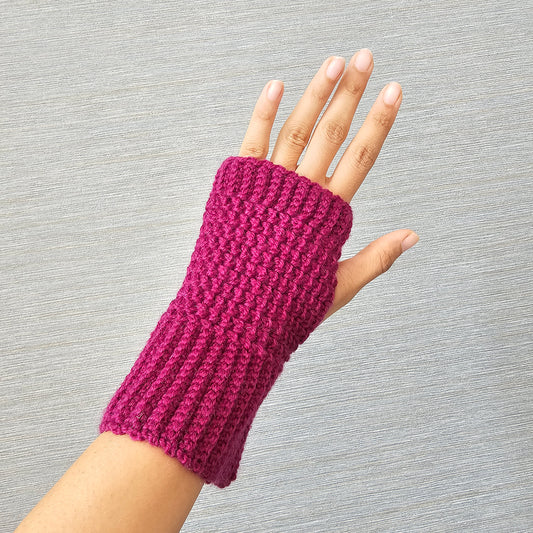 Maroon Merino Magic Crochet Arm Warmers