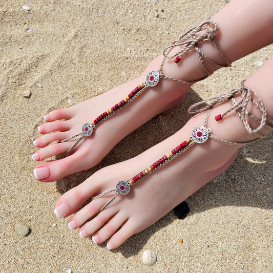 Boho Sunset Beach Barefoot Sandals